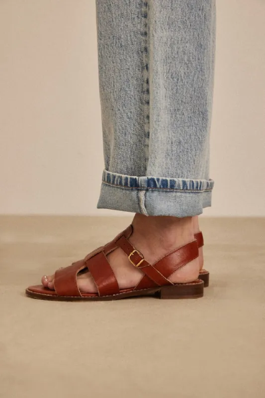 Aube cognac sandals sold by Balzac Paris