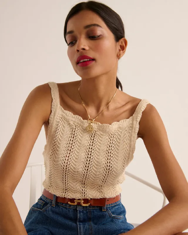 Ecru pineapple top sold by Balzac Paris