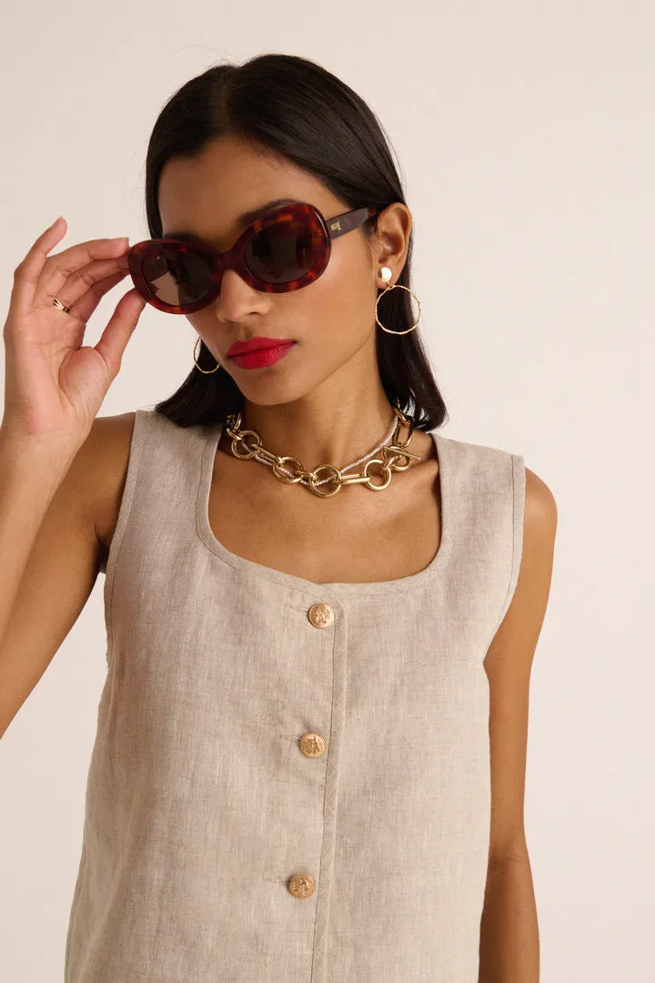 Golden Hélène necklace sold by Balzac Paris product image thumbnail 3