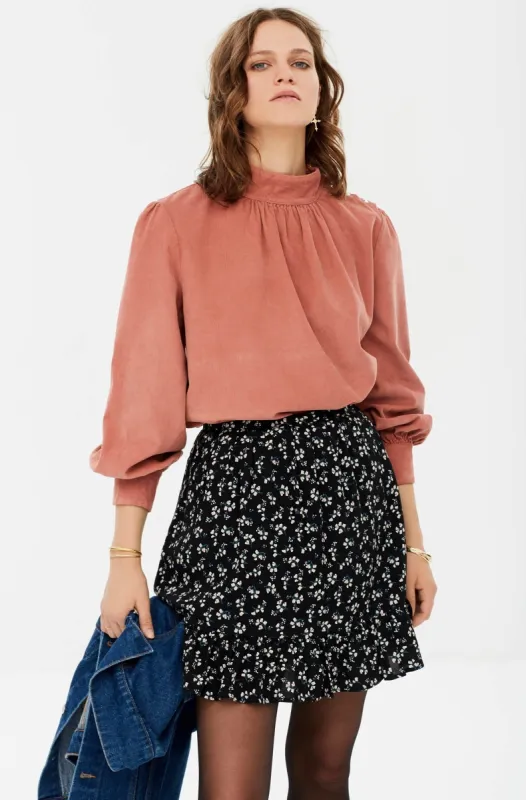 Alexia black skirt with flowers sold by Balzac Paris