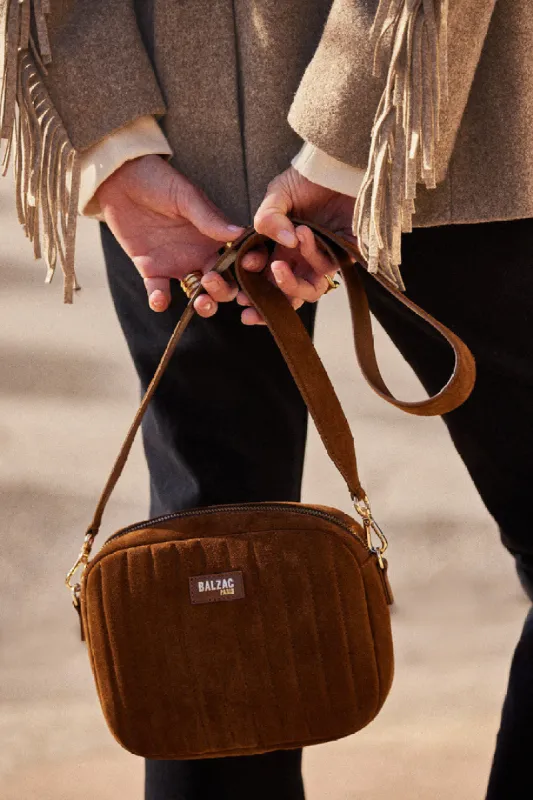 Chocolate leather César bag made by Balzac Paris