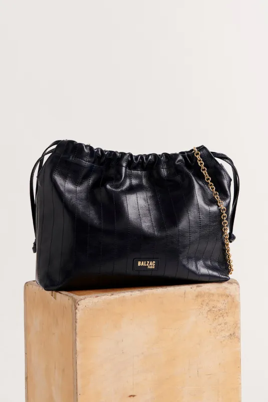 Amaïa crumpled midnight blue bag made by Balzac Paris
