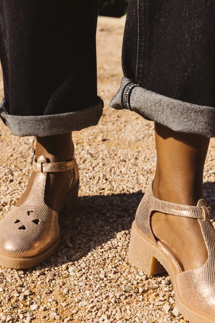 pink metallic embossed rosie sandals sold by Balzac Paris product image thumbnail 4