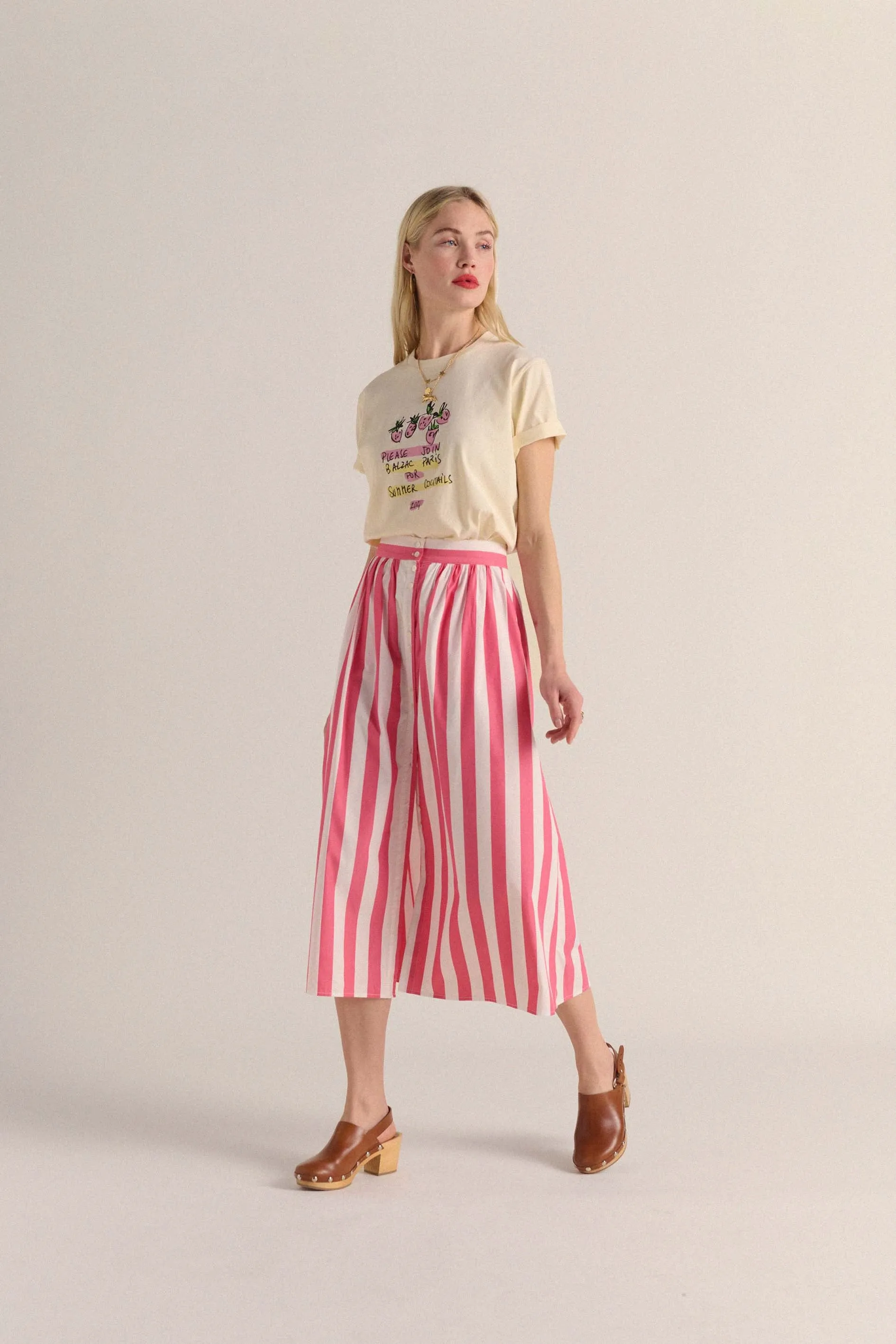 Sally skirt pink stripes sold by Balzac Paris product image thumbnail 2