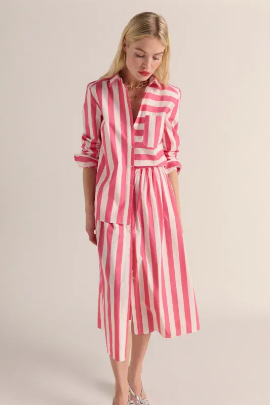 Sally skirt pink stripes sold by Balzac Paris