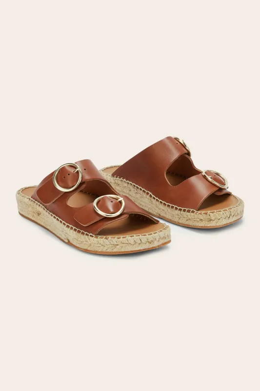 Cognac Sunflower Sandals sold by Balzac Paris