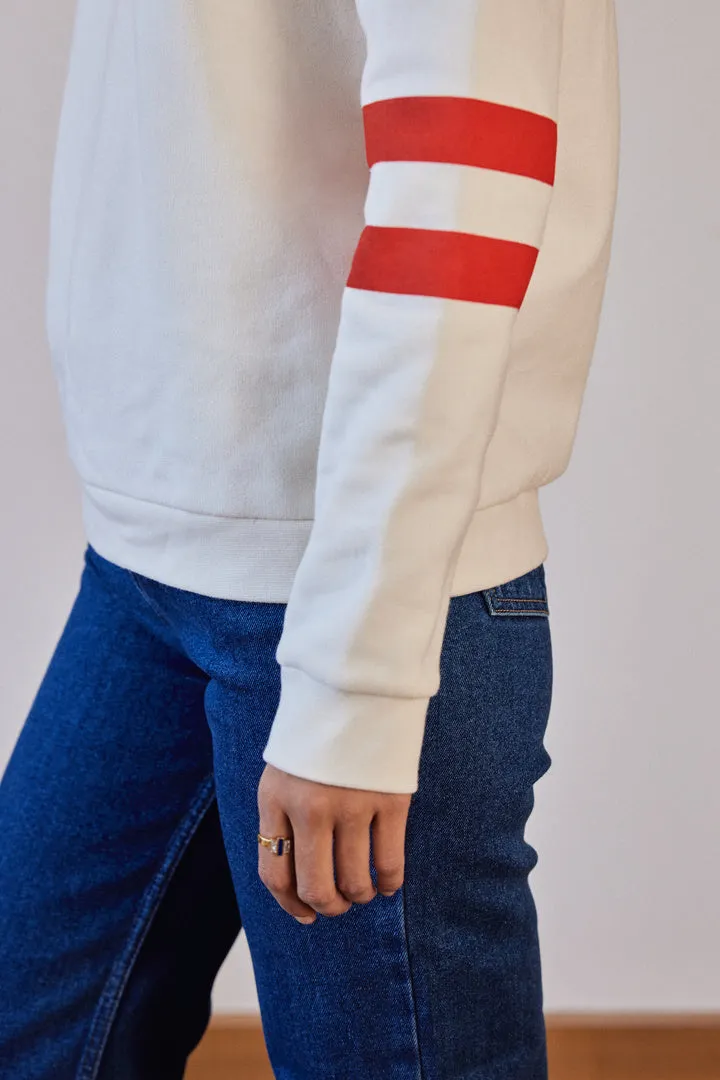 Harlow Good morning sunshine ecru, blue and red sweatshirt sold by Balzac Paris product image thumbnail 5