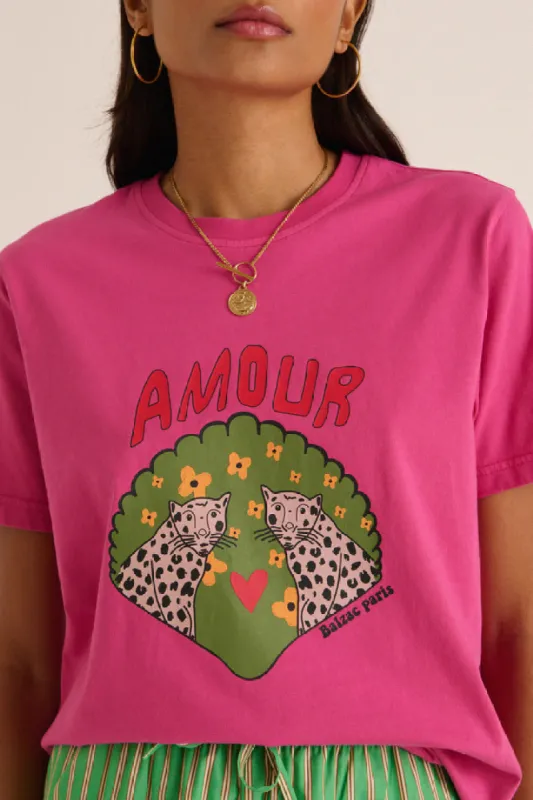 Bree Amour de Léo pink t-shirt made by Balzac Paris