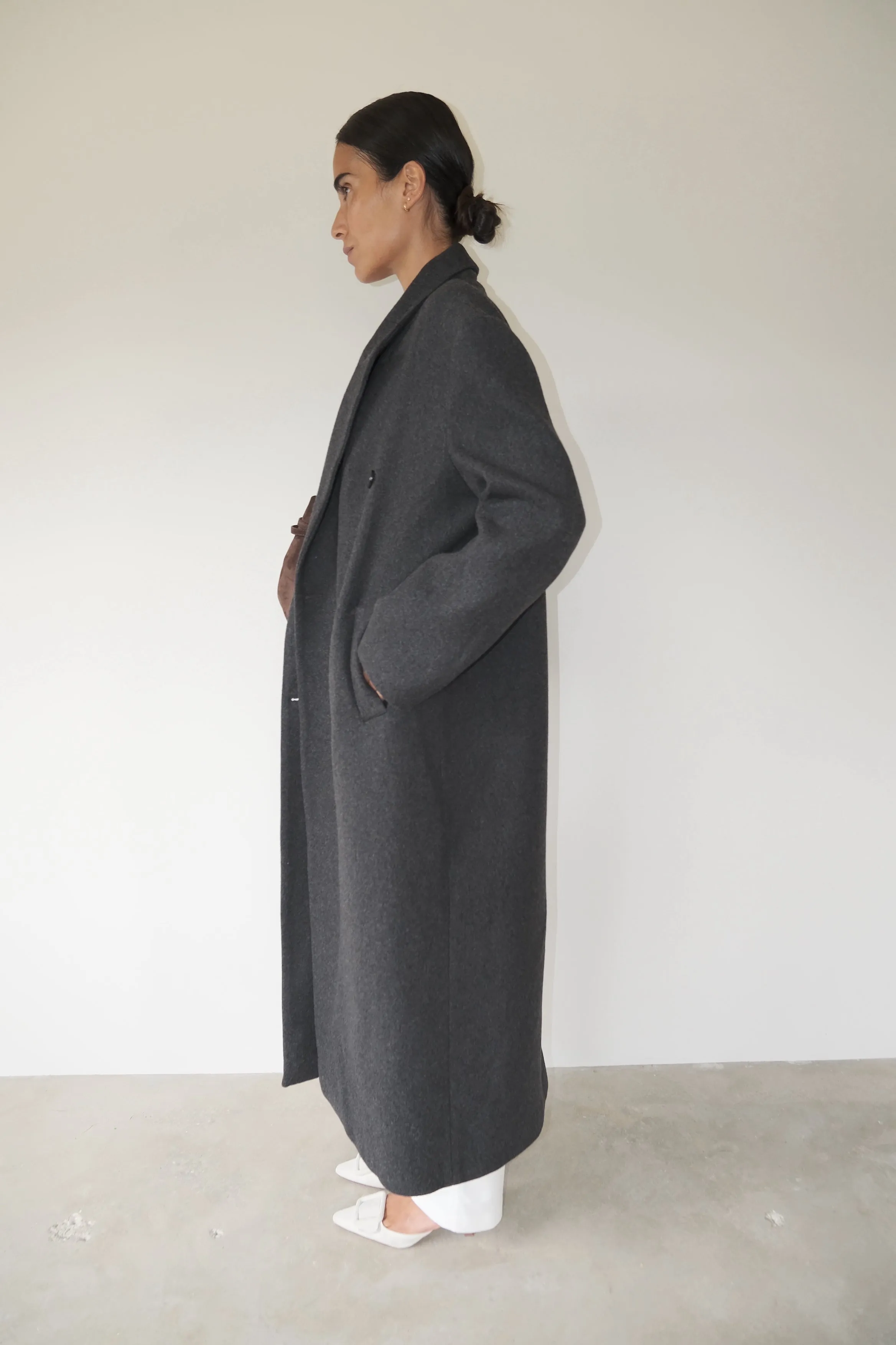grey long coat superflu sold by Musier Paris product image thumbnail 4