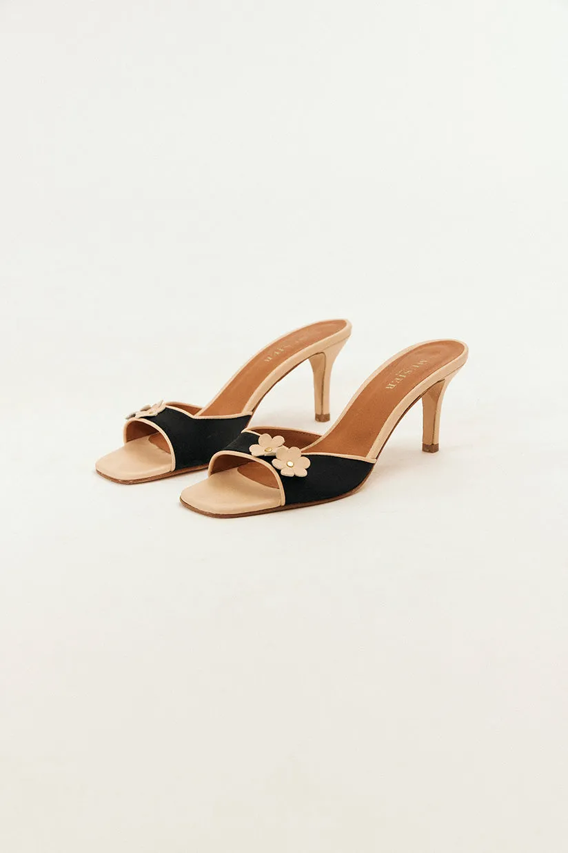 satin mules canaries sold by Musier Paris product image thumbnail 4
