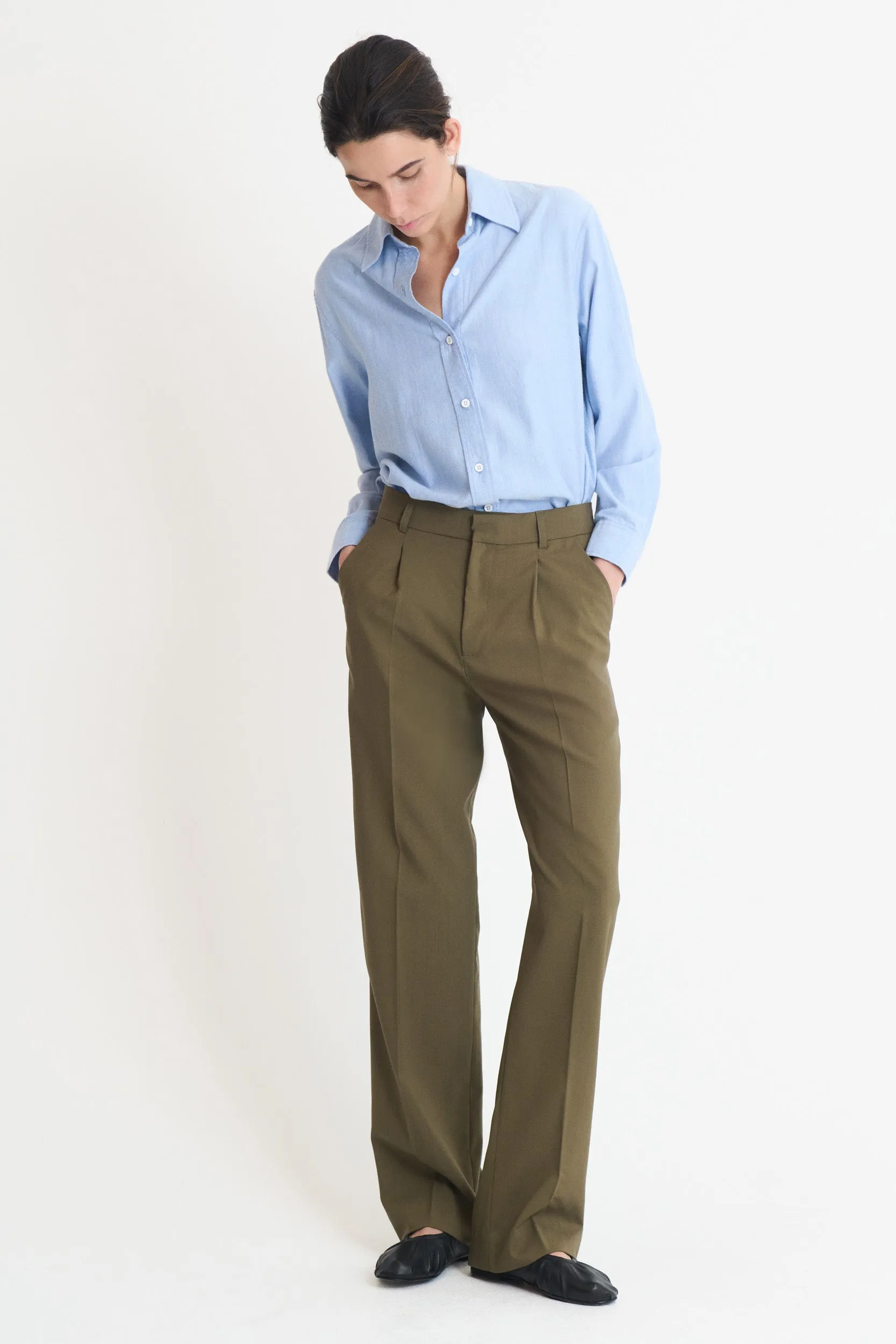 Julia Taupe Trousers sold by Musier Paris