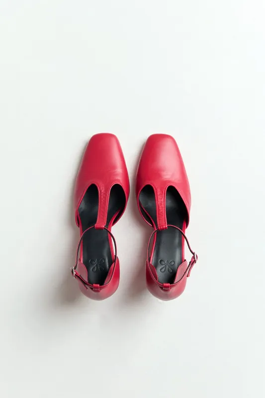 Red Salome Shoes made by Musier Paris