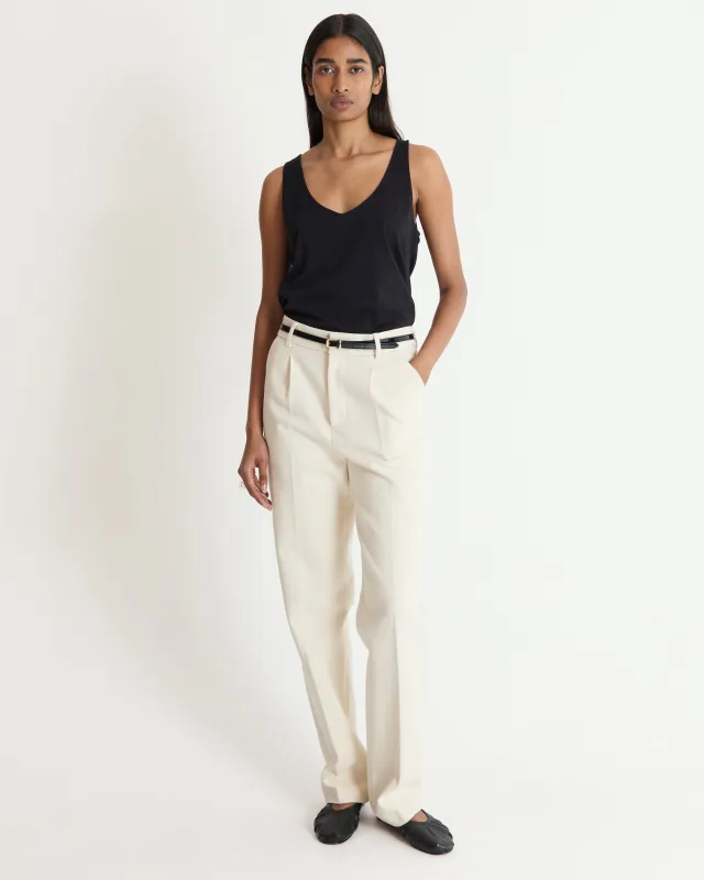 Julia Ecru Trousers made by Musier Paris