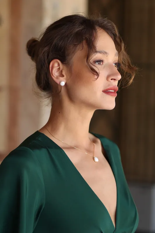 Sophia Pearl Stud Earrings sold by GAALA