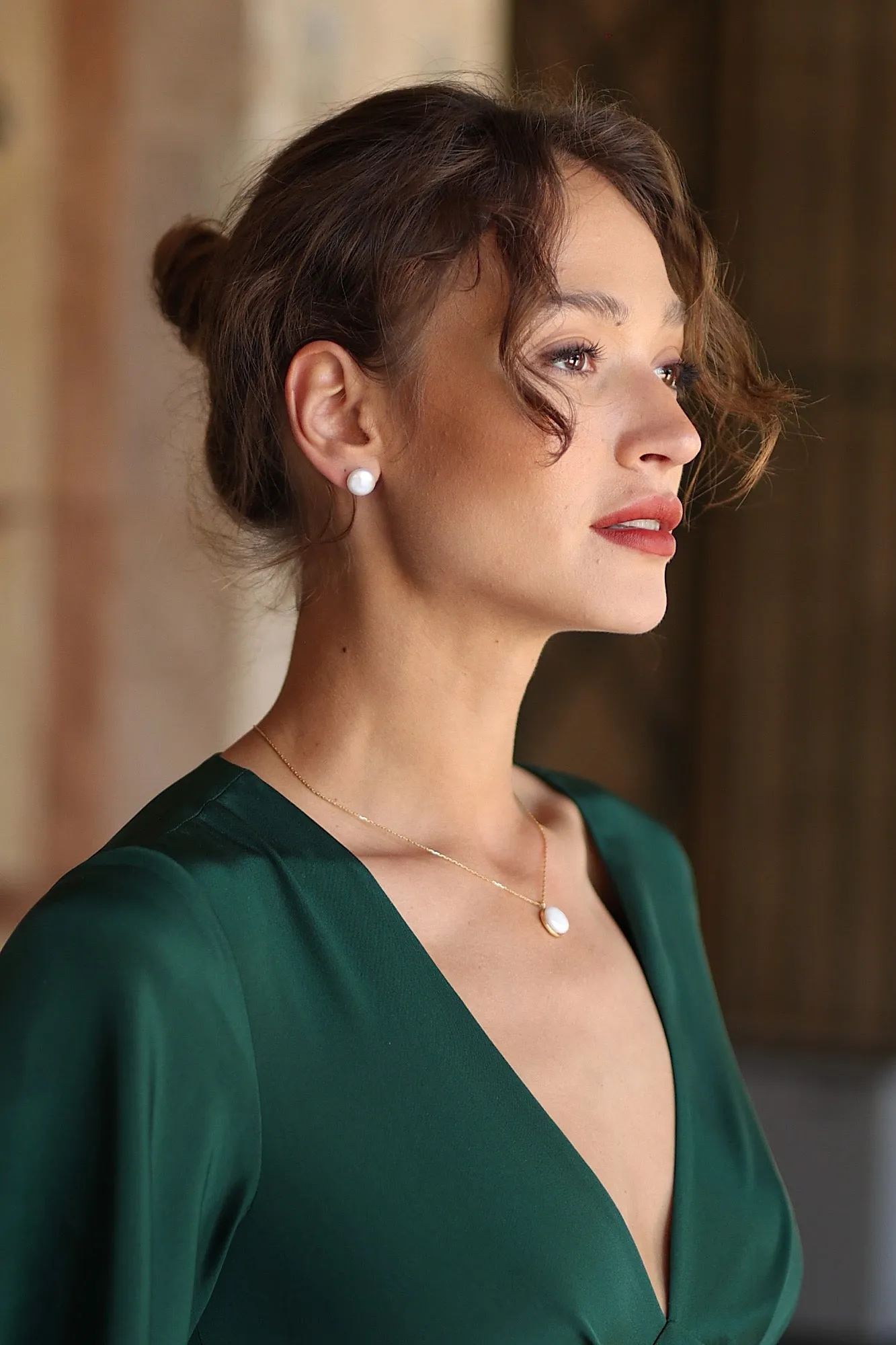 Sophia Pearl Stud Earrings sold by GAALA