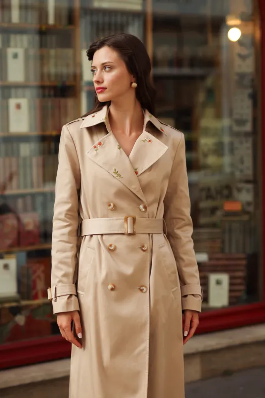 Nica Embroidered Trench Coat sold by GAALA