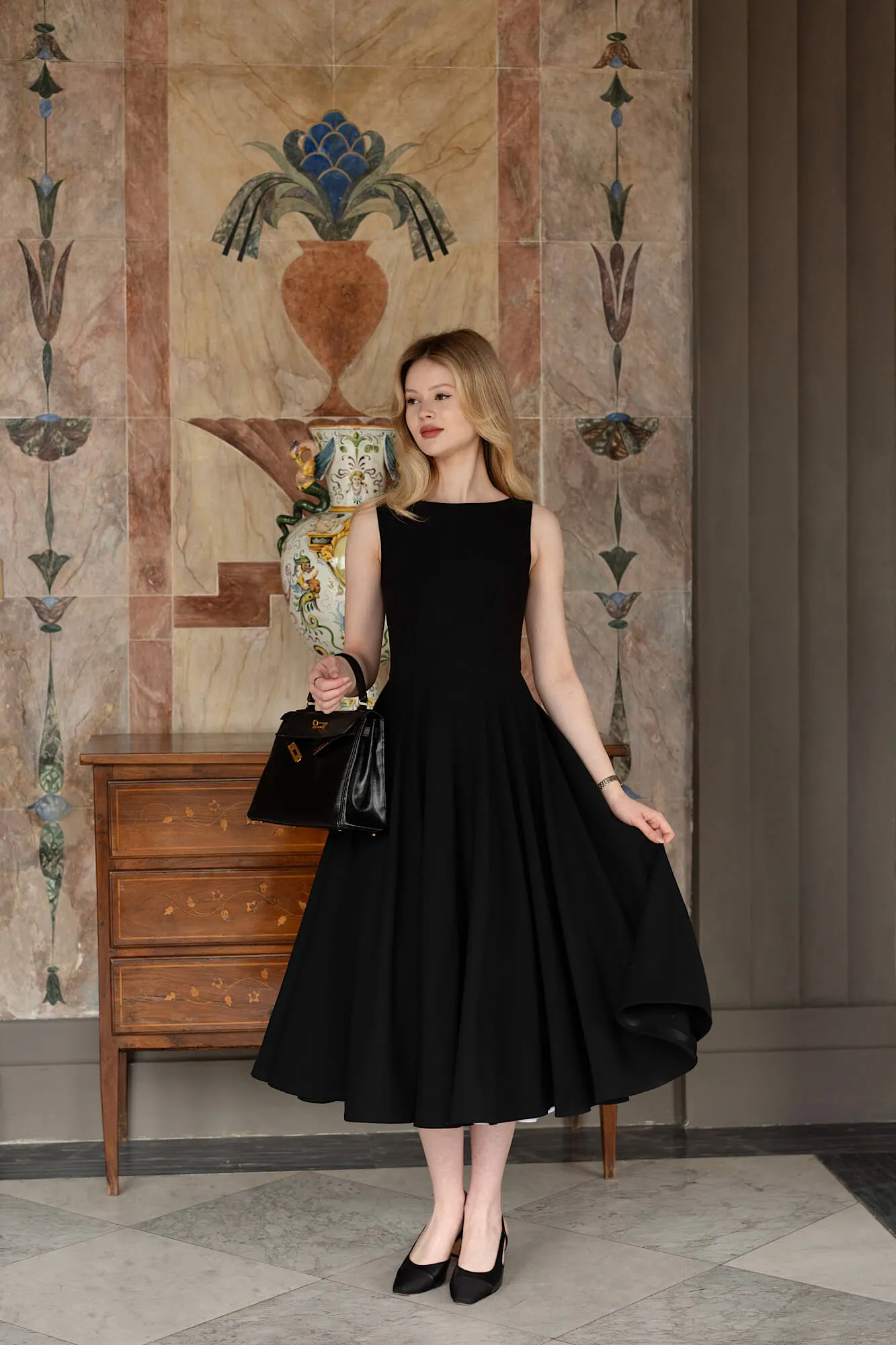 Louise A line Midi Dress sold by GAALA product image thumbnail 3