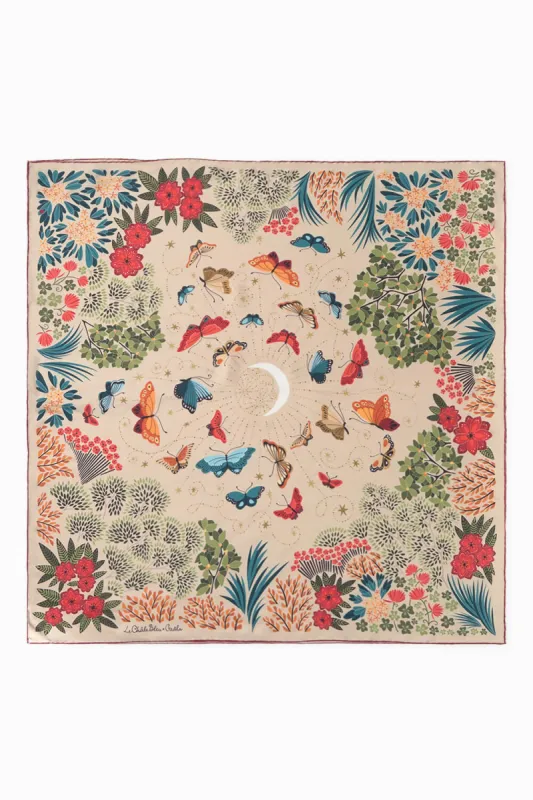 The Moon Butterfly Silk Square Scarf sold by GAALA