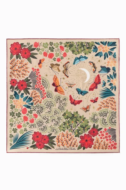 The Moon Butterfly Silk Bandana Scarf sold by GAALA