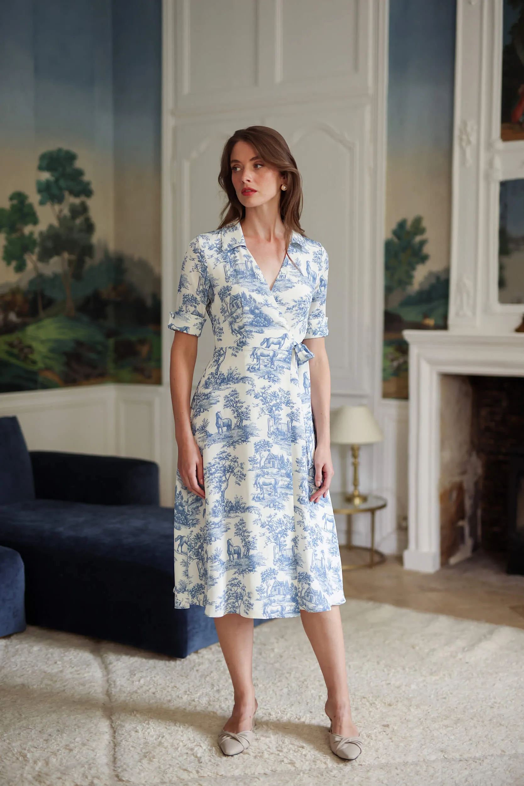 Elsie Toile De Jouy Dress sold by GAALA product image thumbnail 3