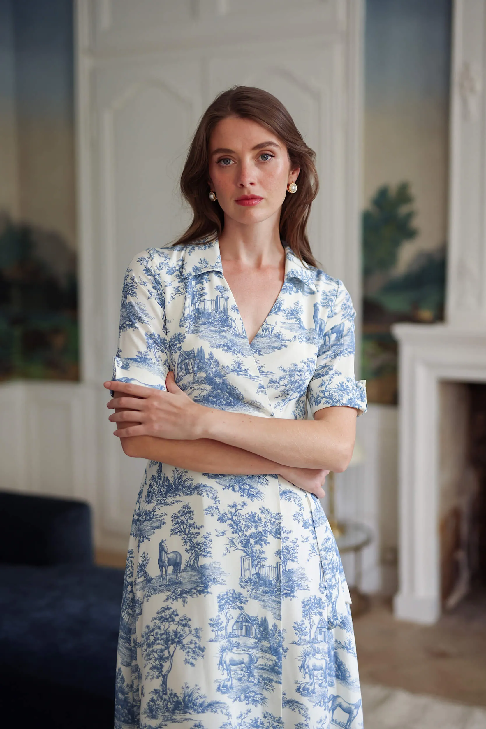 Elsie Toile De Jouy Dress sold by GAALA product image thumbnail 4