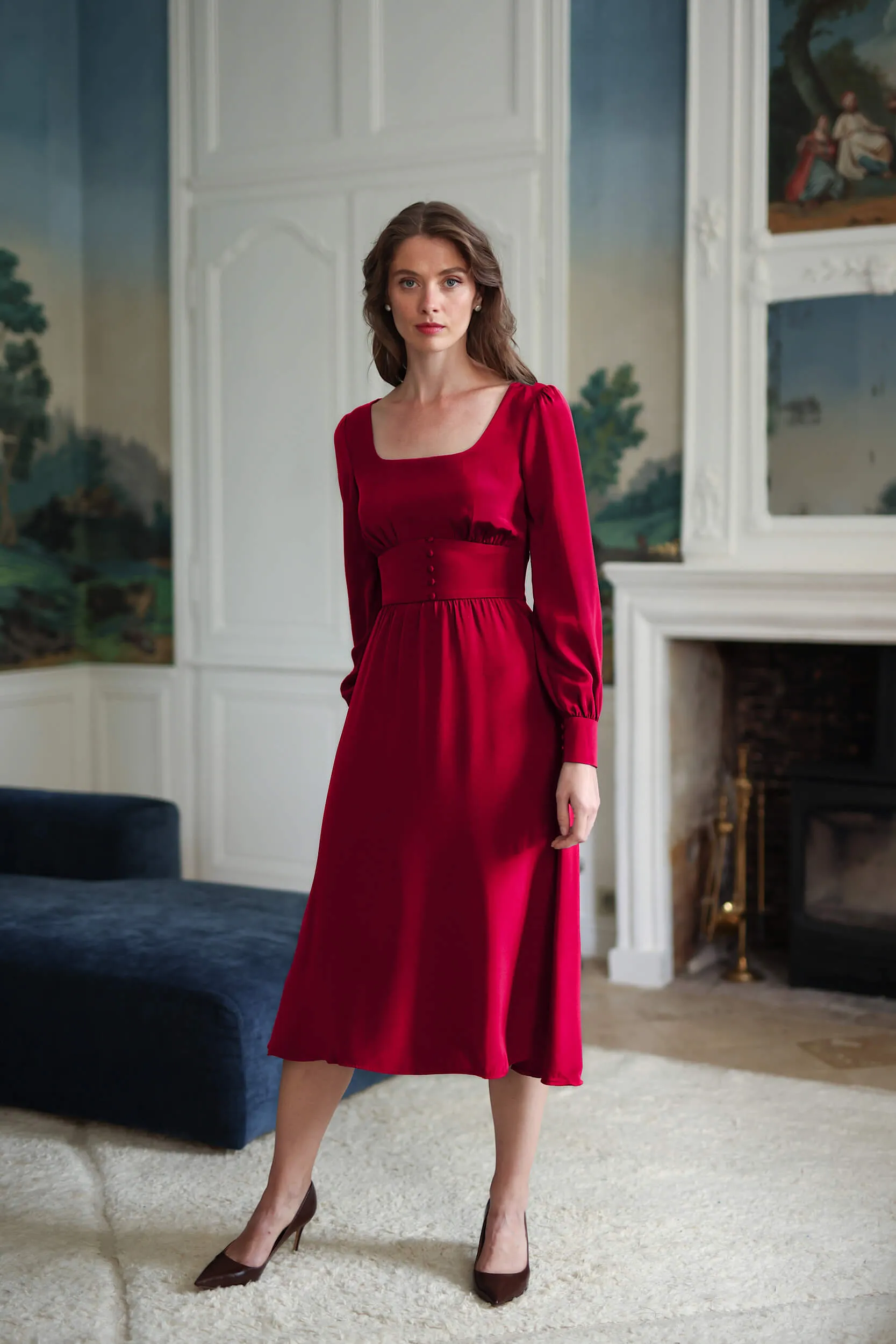 Rouge Tencel Dress sold by GAALA