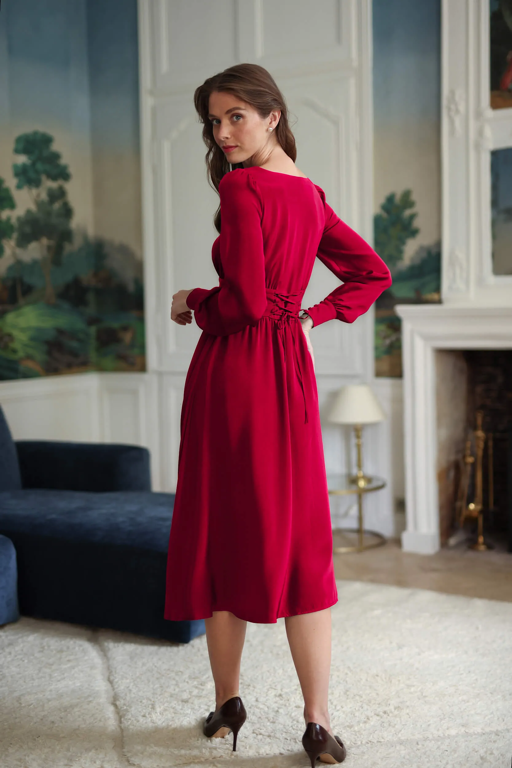 Rouge Tencel Dress sold by GAALA product image thumbnail 5