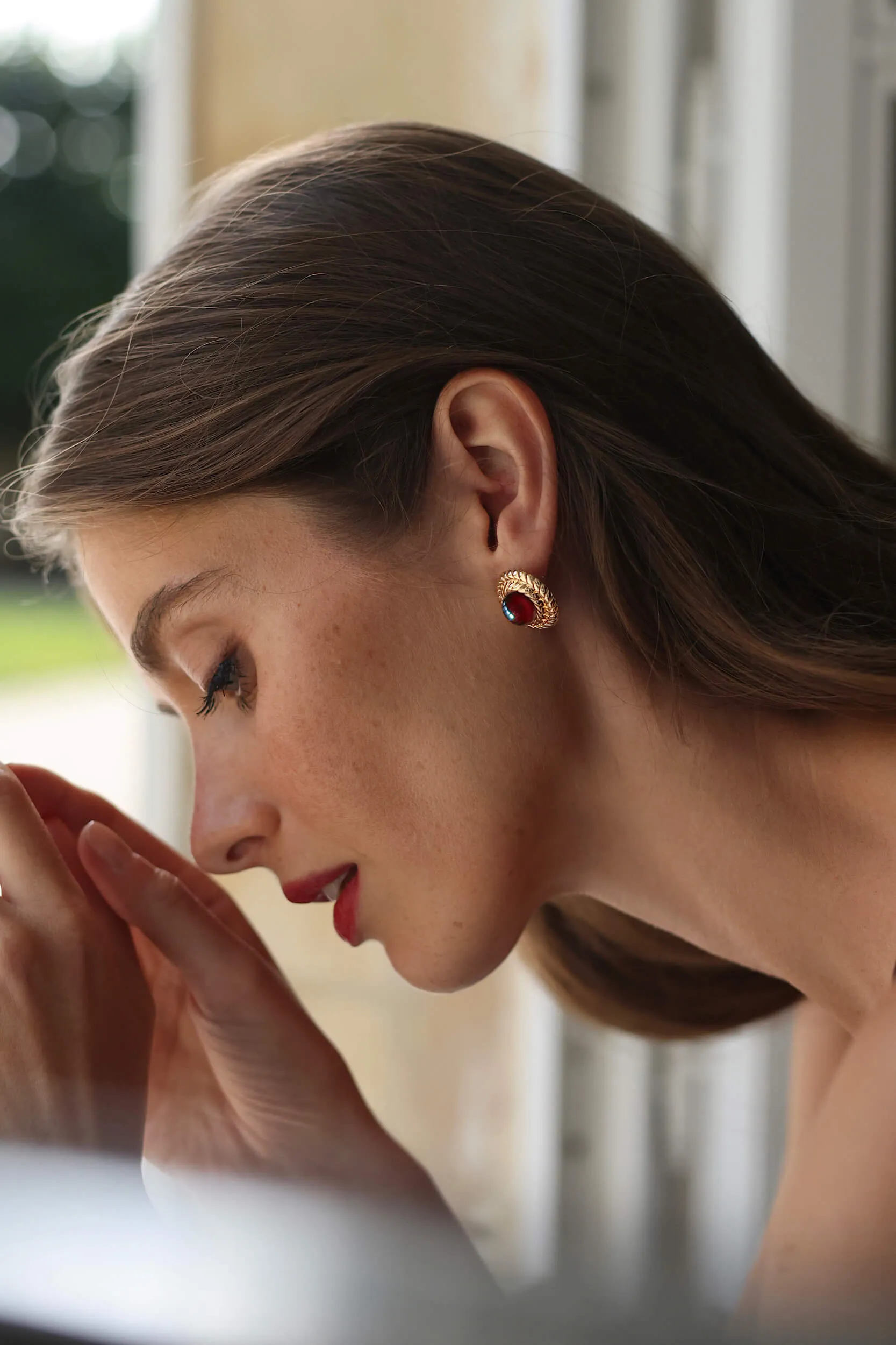January Birthstone Earrings - Garnet sold by GAALA