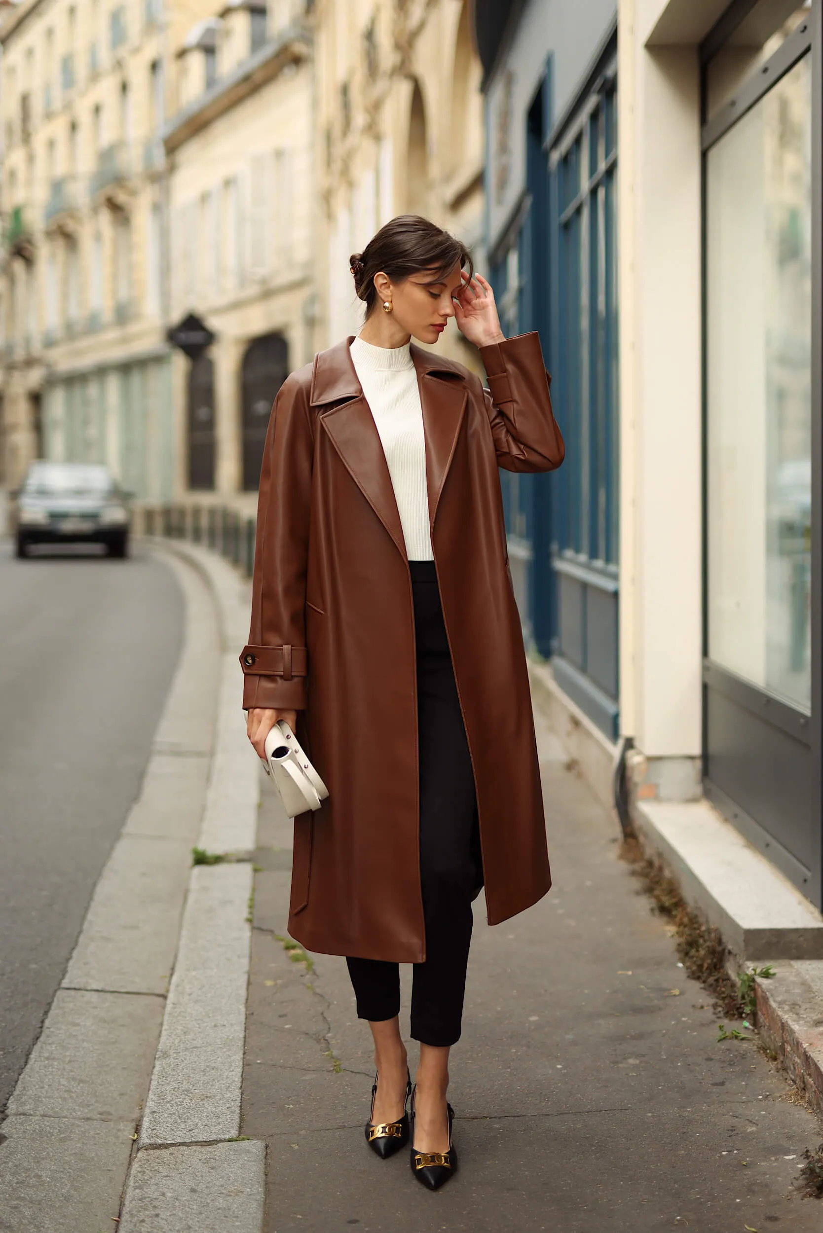 Nadine Faux Leather Trench Coat sold by GAALA product image thumbnail 4