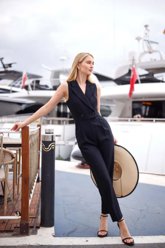 Elliot Sleeveless Collared Jumpsuit sold by GAALA