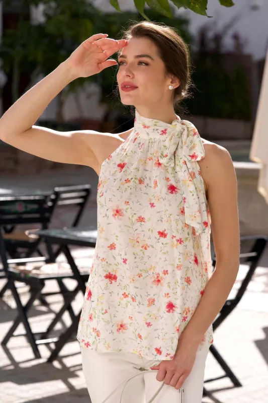 Cindy Bow Tie Neck Top sold by GAALA