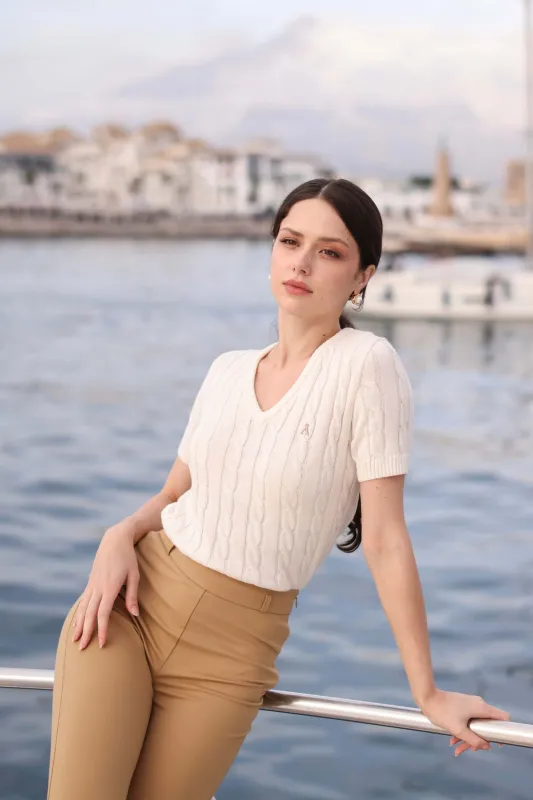 Talina Cable Knit Top sold by GAALA