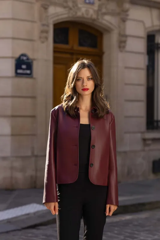 Sylvie Faux Leather Short Coat sold by GAALA