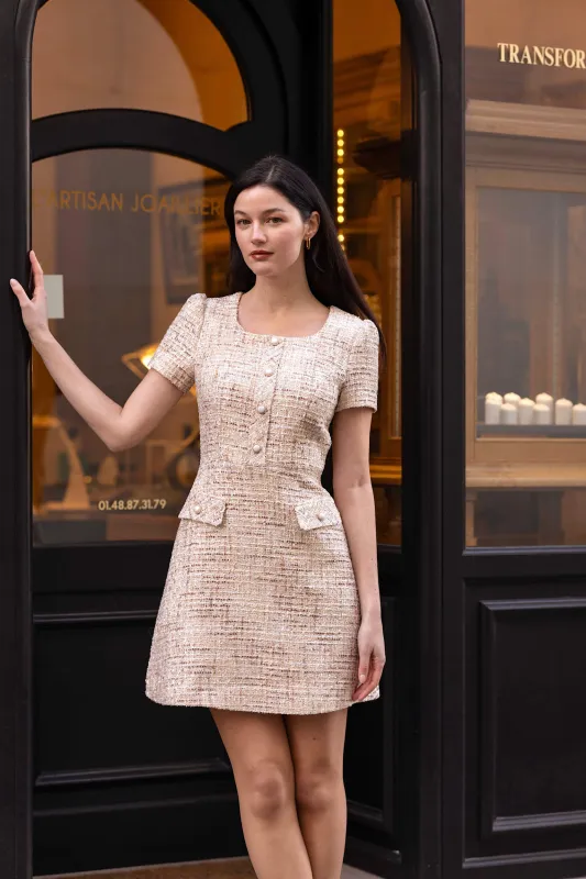 Dina Wool Tweed Mini Dress made by GAALA