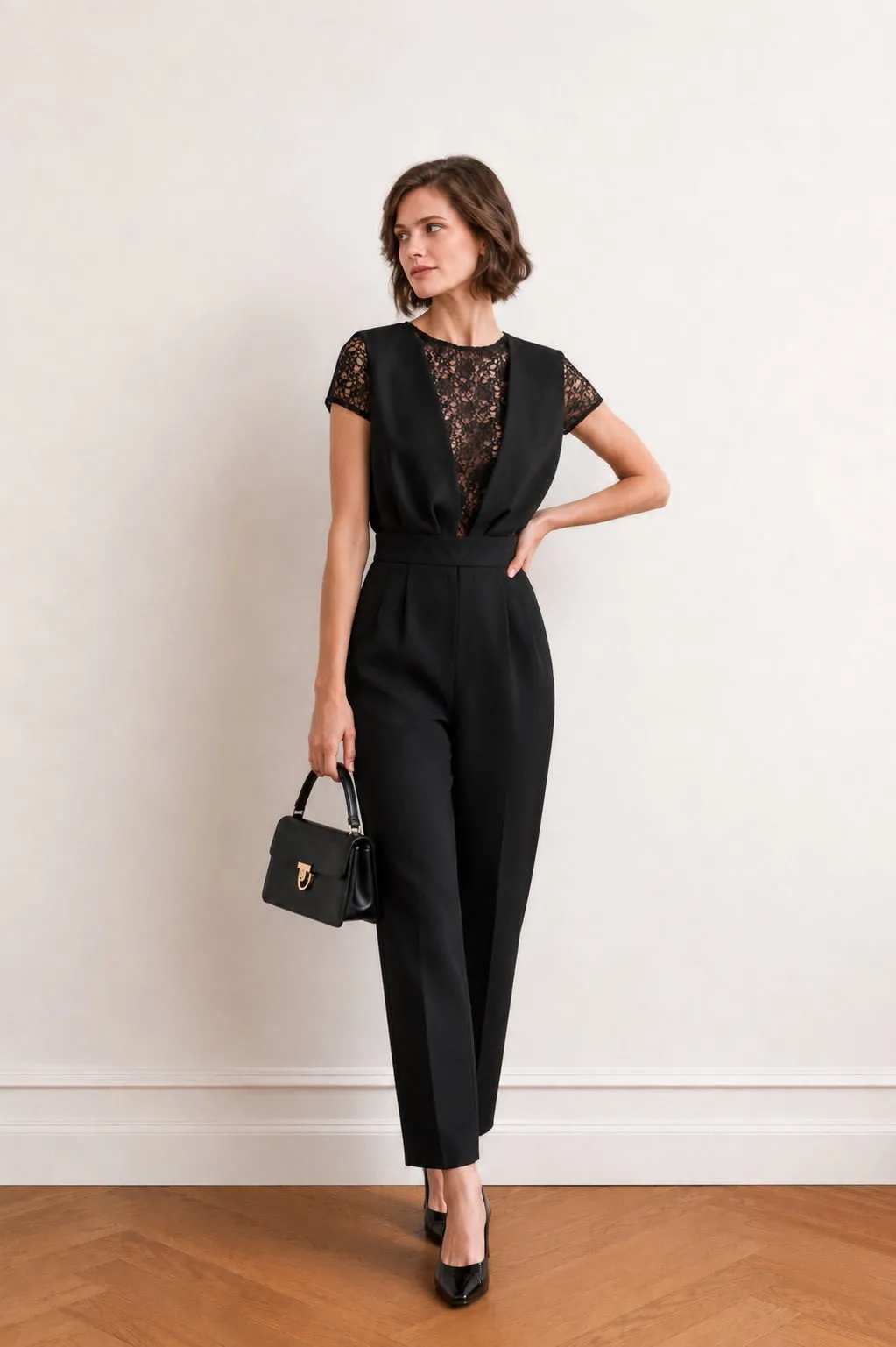 Elaina Lace Jumpsuit sold by GAALA
