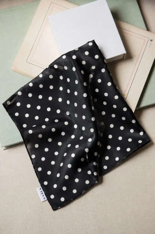 Black Polka Dot Square Scarf Gift made by GAALA