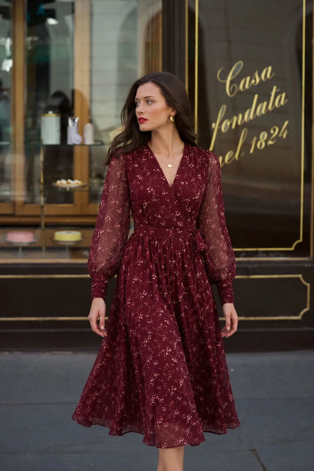 Amelia Wrap Dress sold by GAALA