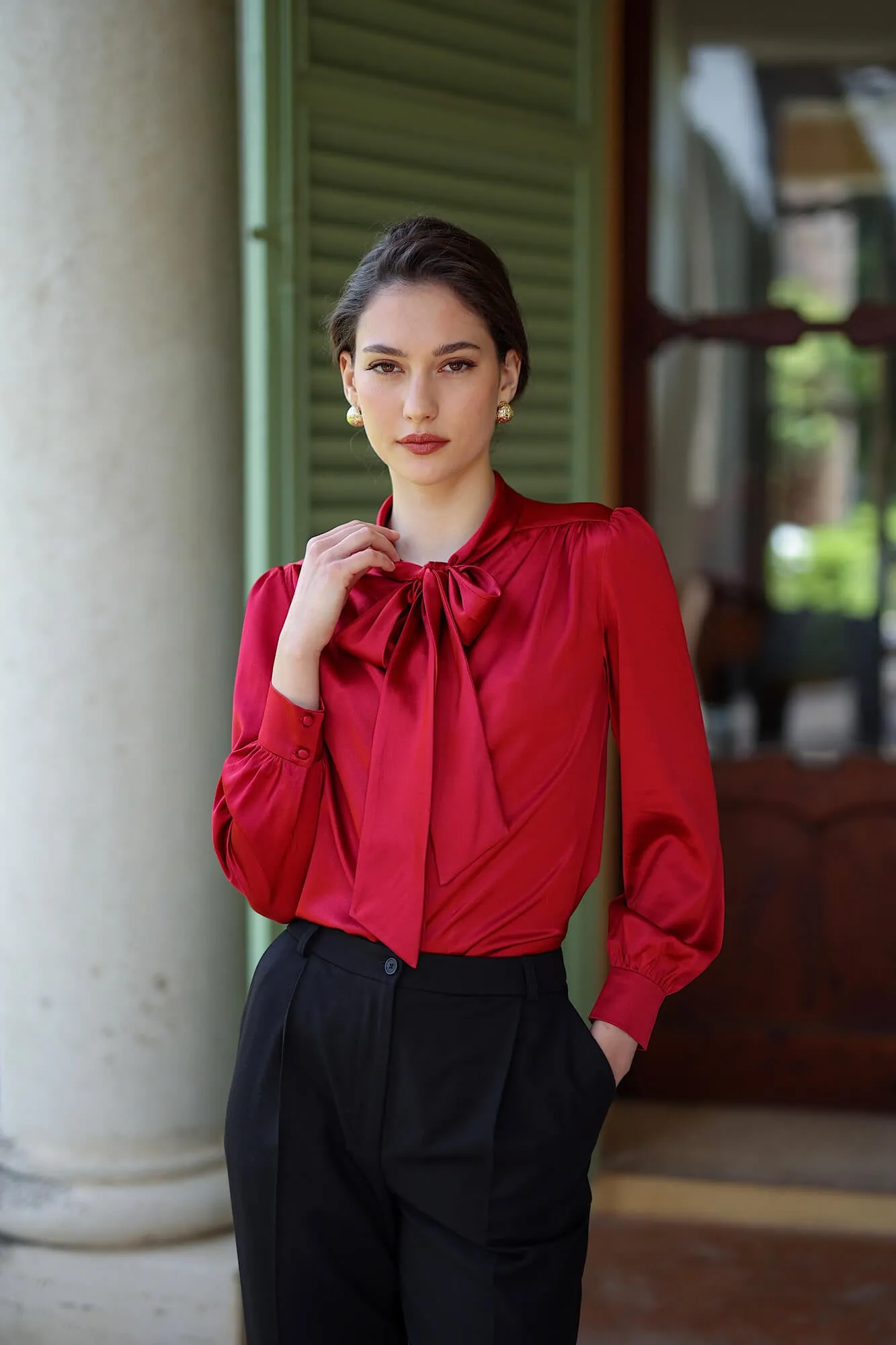Lena Silk Bow Blouse sold by GAALA product image thumbnail 2
