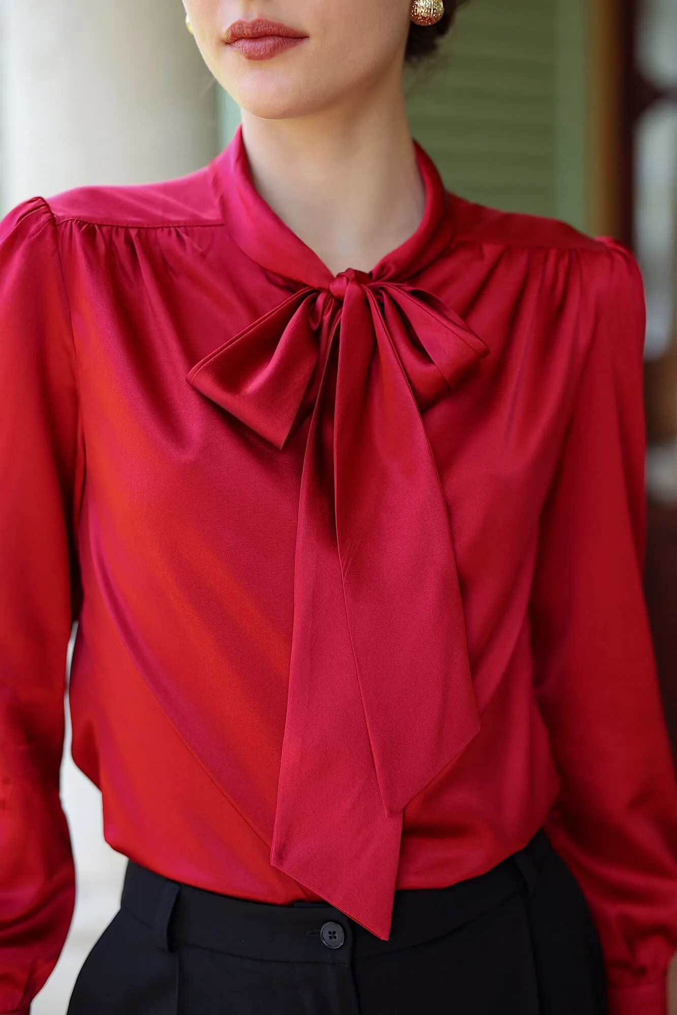 Lena Silk Bow Blouse sold by GAALA product image thumbnail 4