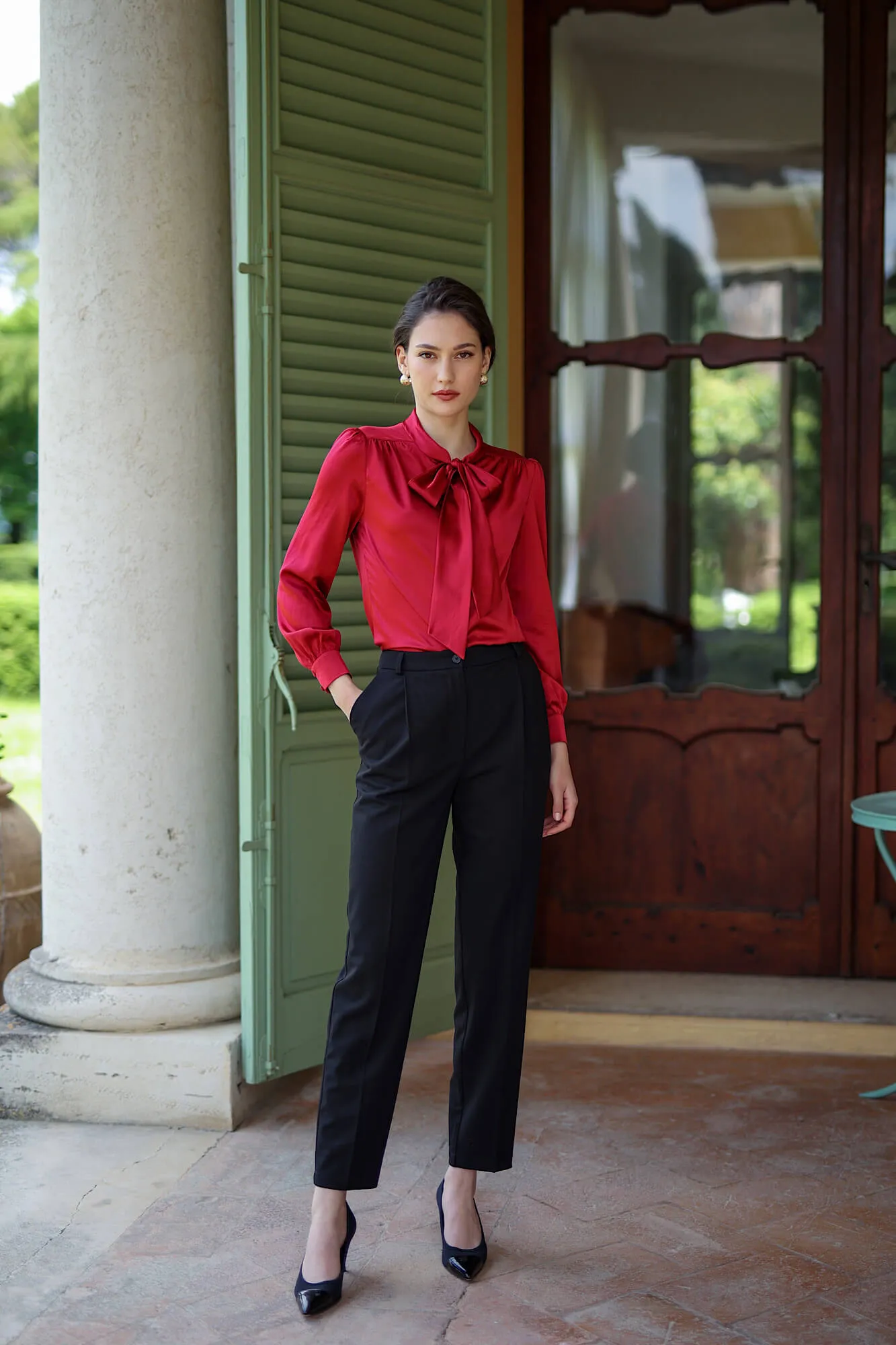 Lena Silk Bow Blouse sold by GAALA product image thumbnail 3