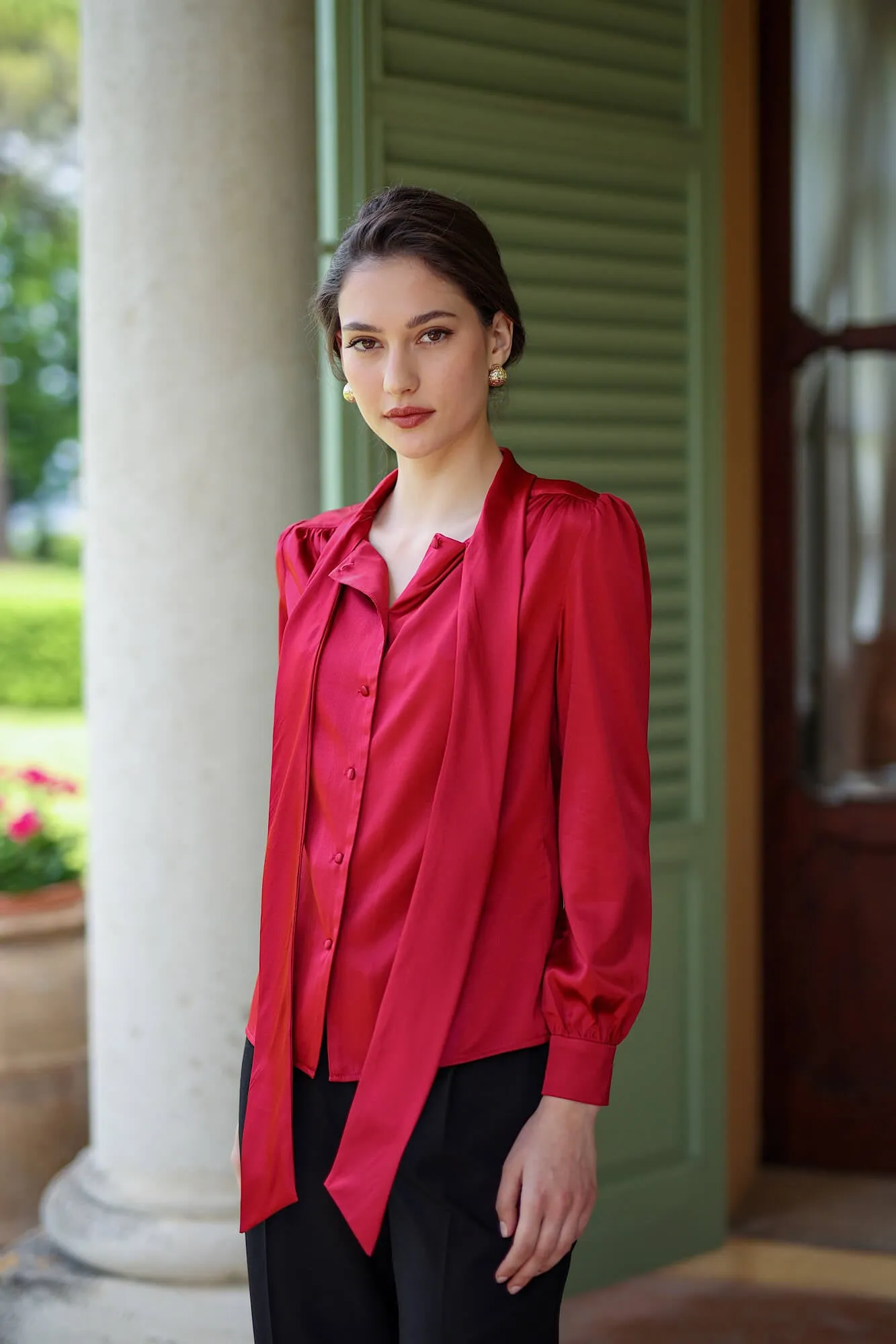 Lena Silk Bow Blouse sold by GAALA product image thumbnail 5