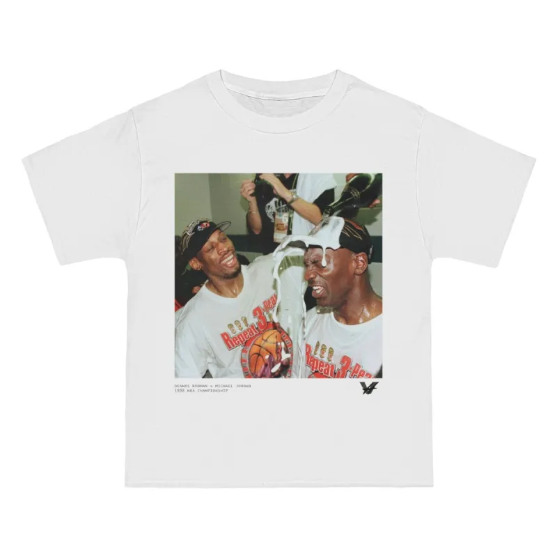 Dennis Rodman x Michael Jordan Championship T-Shirt sold by Vintage Hyped