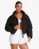 Cropped Puffer Jacket | Black sold by Crop Shop Boutique