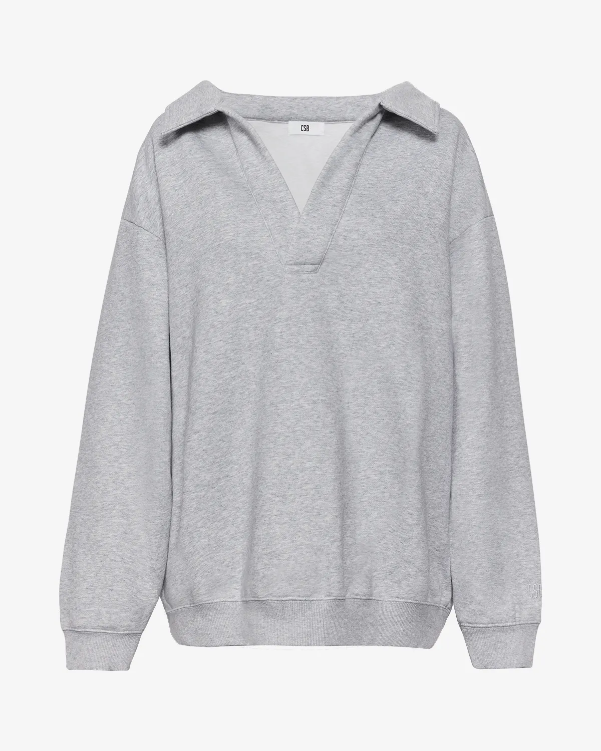 Oversized Collar Sweatshirt | Grey Marl sold by Crop Shop Boutique product image thumbnail 5