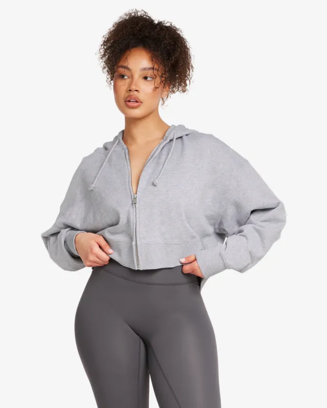 Cropped Boyfriend Zip Hoodie | Soul Marl made by Crop Shop Boutique