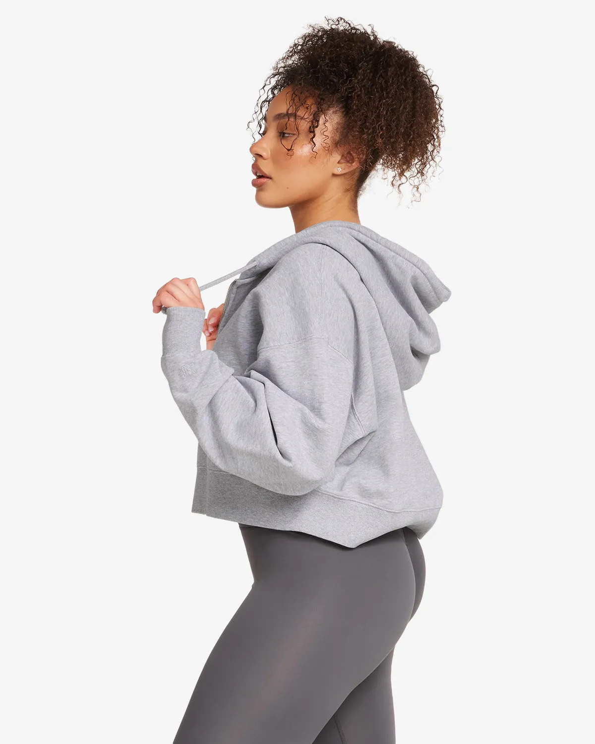 Cropped Boyfriend Zip Hoodie | Soul Marl sold by Crop Shop Boutique product image thumbnail 3