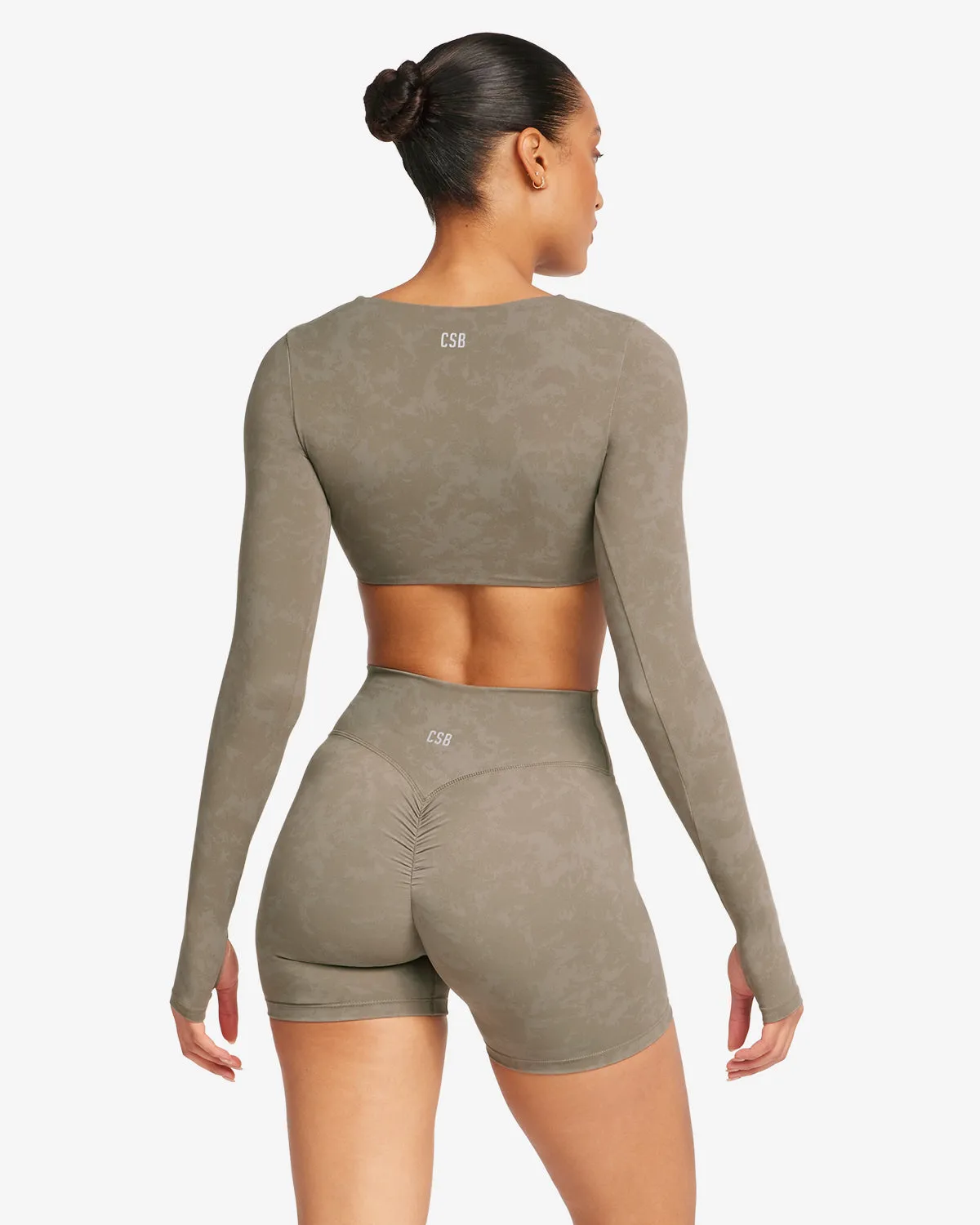 Fade Sierra Long Sleeve Crop | Olive sold by Crop Shop Boutique product image thumbnail 2