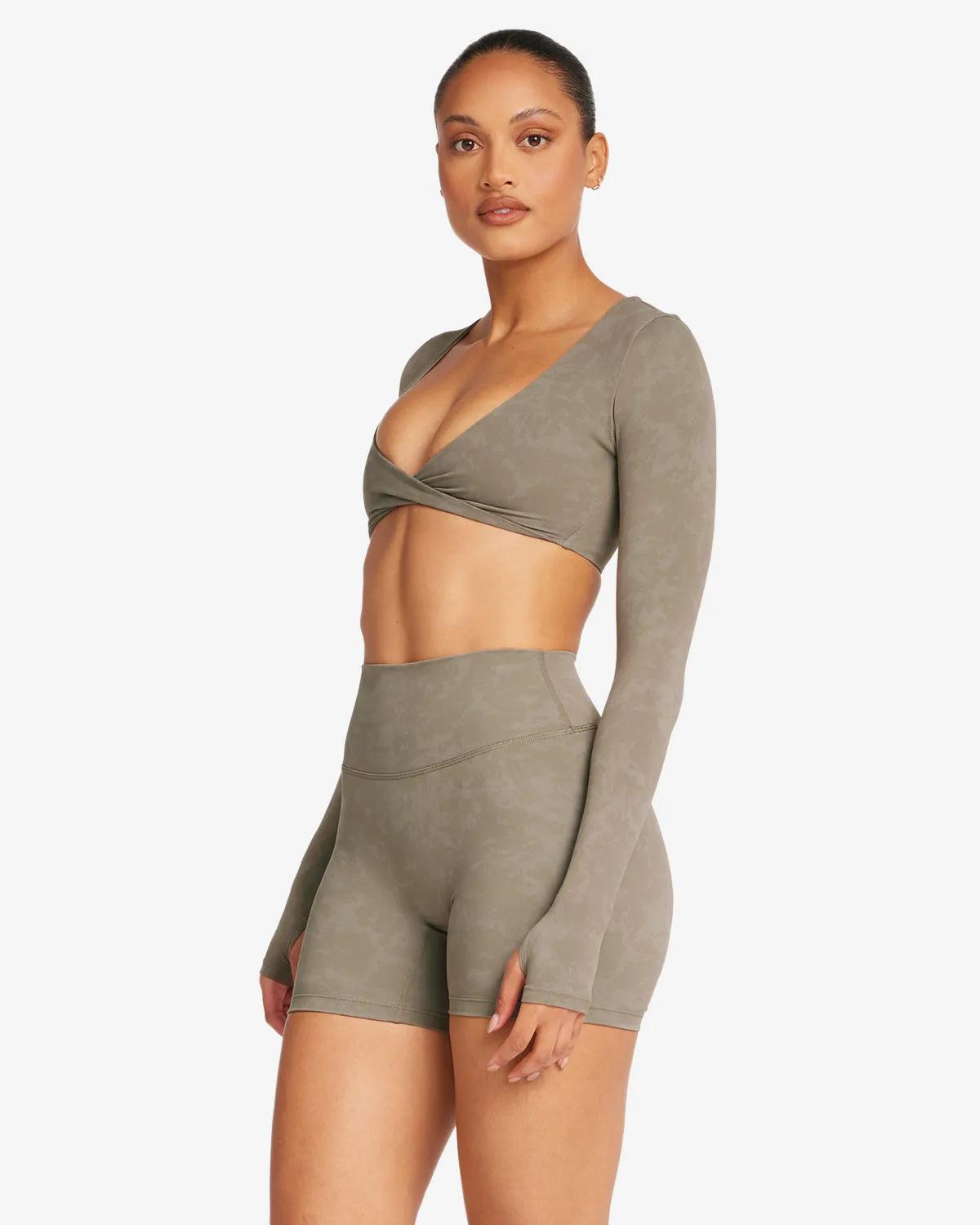 Fade Sierra Long Sleeve Crop | Olive sold by Crop Shop Boutique product image thumbnail 3