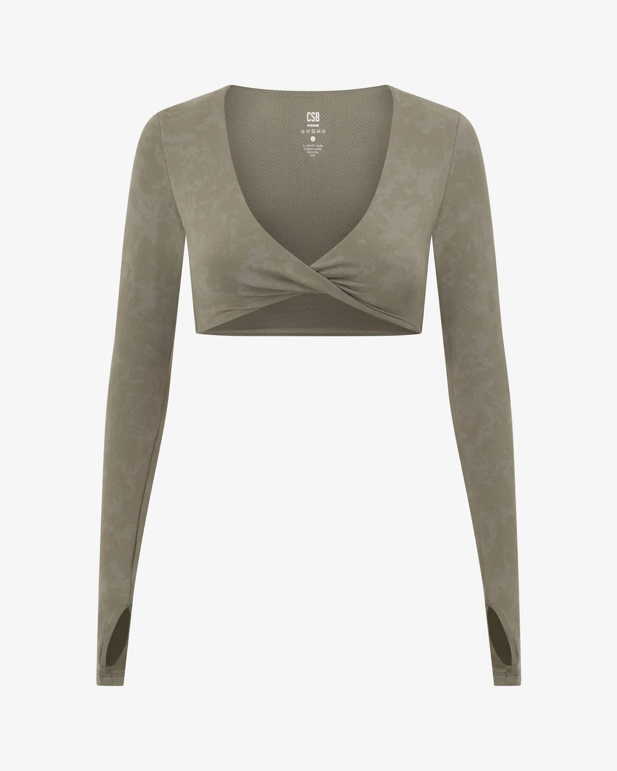 Fade Sierra Long Sleeve Crop | Olive sold by Crop Shop Boutique product image thumbnail 4