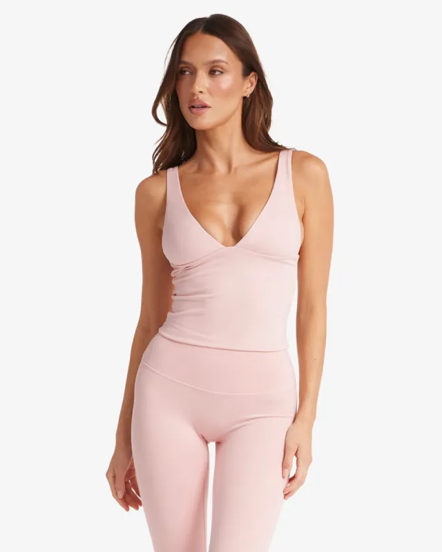Serenity Plunge Longline Tank | Blush made by Crop Shop Boutique